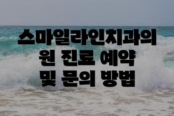스마일라인치과의원 진료 예약 및 문의 방법