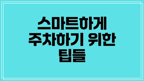 스마트하게 주차하기 위한 팁들