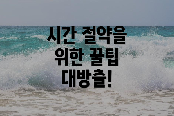 시간 절약을 위한 꿀팁 대방출!