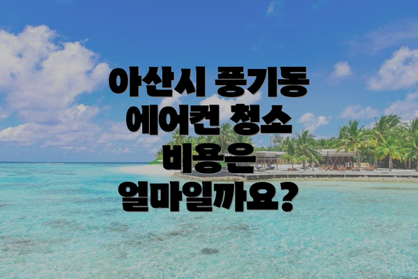 아산시 풍기동 에어컨 청소 비용은 얼마일까요?