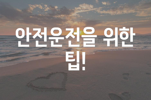 안전운전을 위한 팁!