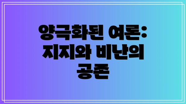 양극화된 여론: 지지와 비난의 공존