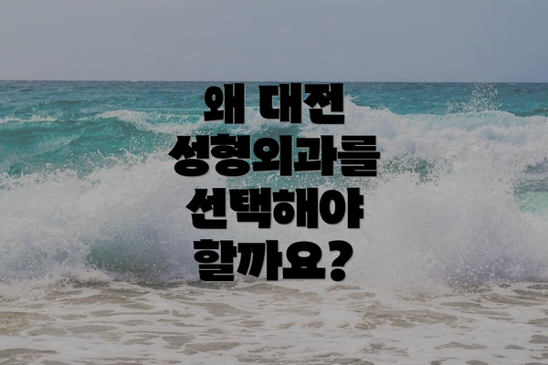 왜 대전 성형외과를 선택해야 할까요?