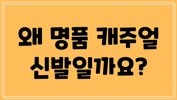 왜 명품 캐주얼 신발일까요?