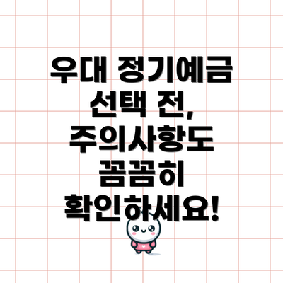 우대 정기예금 선택 전, 주의사항도 꼼꼼히 확인하세요!