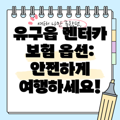 유구읍 렌터카 보험 옵션: 안전하게 여행하세요!