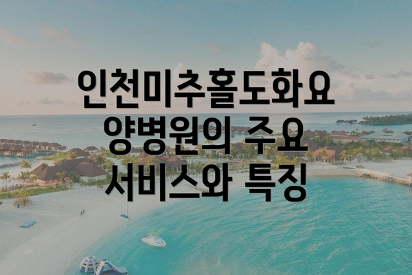 인천미추홀도화요양병원의 주요 서비스와 특징