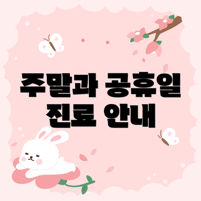 주말과 공휴일 진료 안내