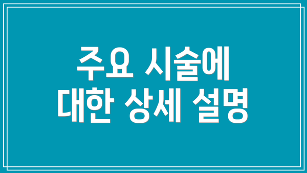주요 시술에 대한 상세 설명