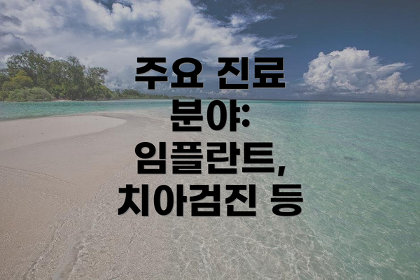 주요 진료 분야: 임플란트, 치아검진 등