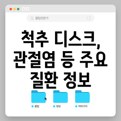 척추 디스크, 관절염 등 주요 질환 정보