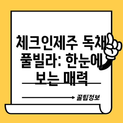 체크인제주 독채 풀빌라: 한눈에 보는 매력