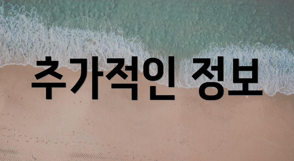 추가적인 정보