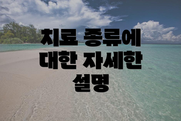 치료 종류에 대한 자세한 설명