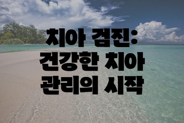 치아 검진:  건강한 치아 관리의 시작