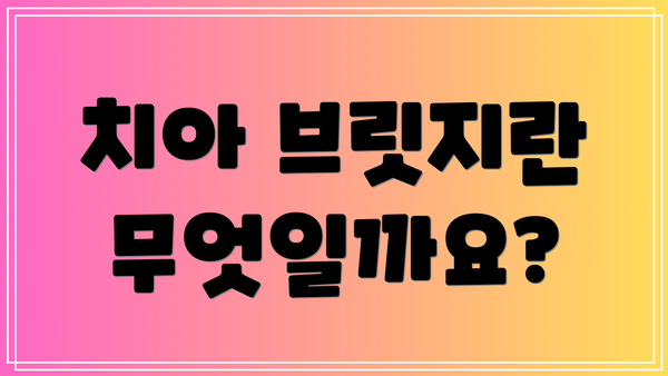 치아 브릿지란 무엇일까요?