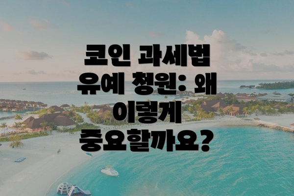 코인 과세법 유예 청원: 왜 이렇게 중요할까요?