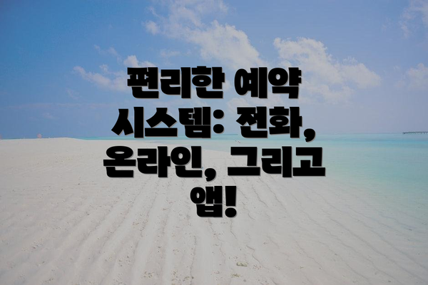 편리한 예약 시스템: 전화, 온라인, 그리고 앱!