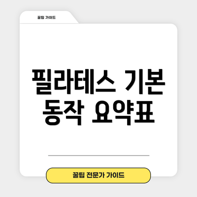 필라테스 기본 동작 요약표