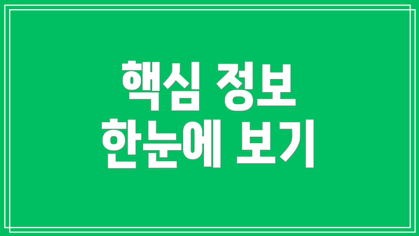 핵심 정보 한눈에 보기