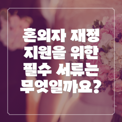 혼외자 재정 지원을 위한 필수 서류는 무엇일까요?