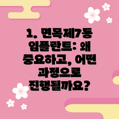 1. 면목제7동 임플란트: 왜 중요하고, 어떤 과정으로 진행될까요?