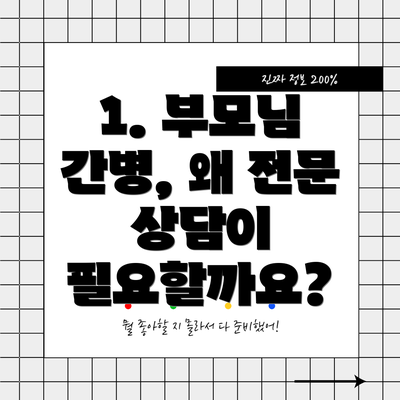 1. 부모님 간병, 왜 전문 상담이 필요할까요?