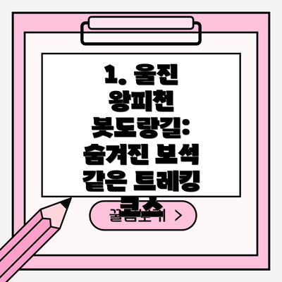 1. 울진 왕피천 봇도랑길: 숨겨진 보석 같은 트레킹 코스