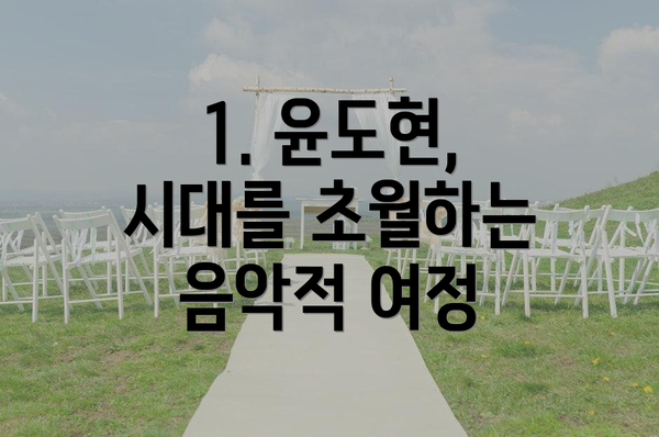 1. 윤도현, 시대를 초월하는 음악적 여정
