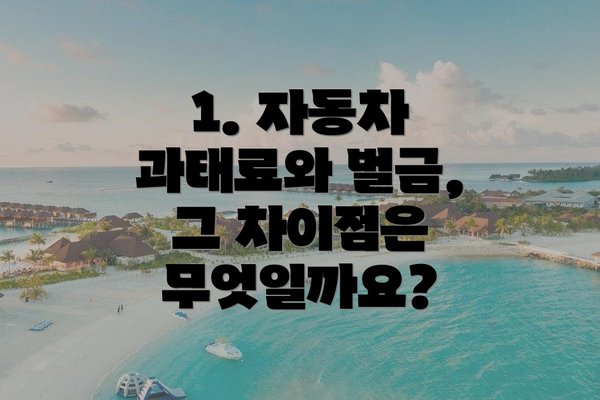 1. 자동차 과태료와 벌금, 그 차이점은 무엇일까요?