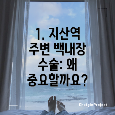 1. 지산역 주변 백내장 수술: 왜 중요할까요?