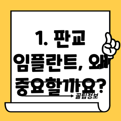 1. 판교 임플란트, 왜 중요할까요?