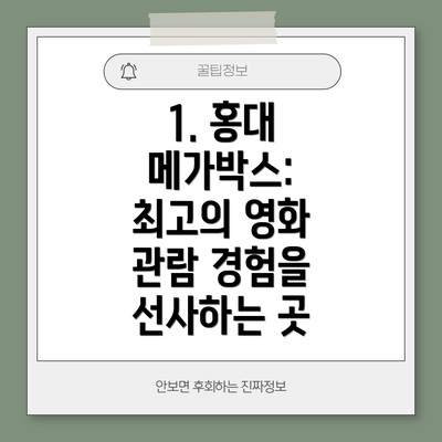 1. 홍대 메가박스: 최고의 영화 관람 경험을 선사하는 곳
