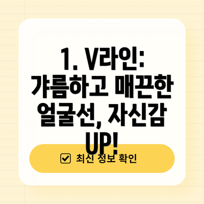 1. V라인: 갸름하고 매끈한 얼굴선, 자신감 UP!