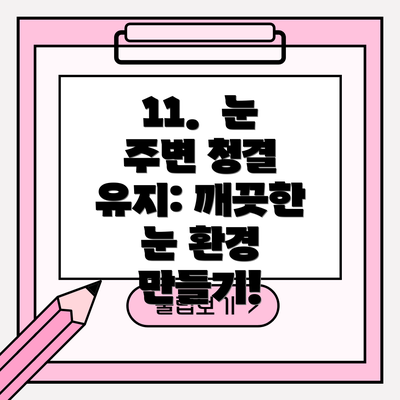 11.  눈 주변 청결 유지: 깨끗한 눈 환경 만들기!