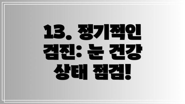 13. 정기적인 검진: 눈 건강 상태 점검!