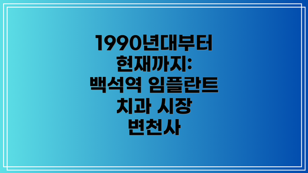 1990년대부터 현재까지: 백석역 임플란트 치과 시장 변천사