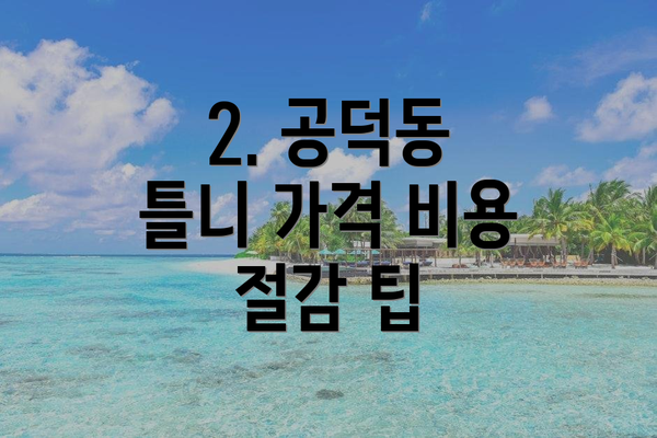 2. 공덕동 틀니 가격 비용 절감 팁
