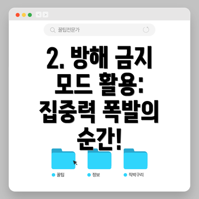 2. 방해 금지 모드 활용: 집중력 폭발의 순간!