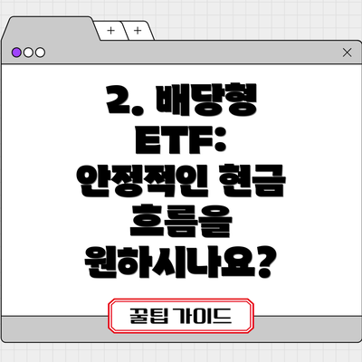 2. 배당형 ETF: 안정적인 현금 흐름을 원하시나요?