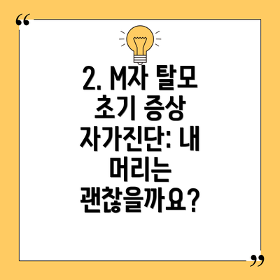 2. M자 탈모 초기 증상 자가진단: 내 머리는 괜찮을까요?
