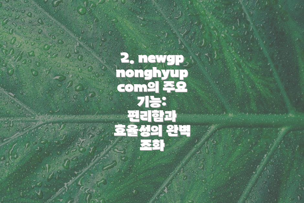2. newgpnonghyupcom의 주요 기능:  편리함과 효율성의 완벽 조화