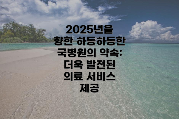 2025년을 향한 하동하동한국병원의 약속:  더욱 발전된 의료 서비스 제공