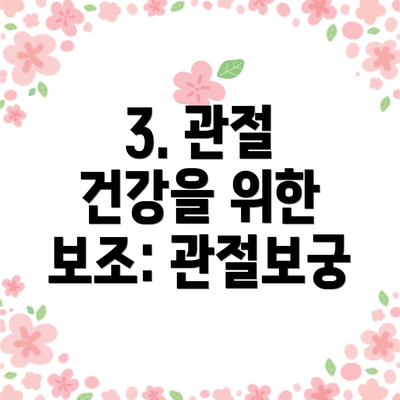 3. 관절 건강을 위한 보조: 관절보궁