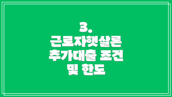 3. 근로자햇살론 추가대출 조건 및 한도