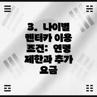 3.  나이별 렌터카 이용 조건:  연령 제한과 추가 요금