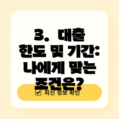 3.  대출 한도 및 기간: 나에게 맞는 조건은?