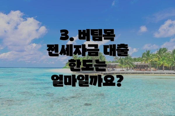 3. 버팀목 전세자금 대출 한도는 얼마일까요?