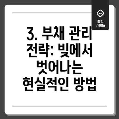 3. 부채 관리 전략: 빚에서 벗어나는 현실적인 방법