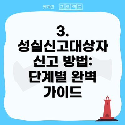 3. 성실신고대상자 신고 방법: 단계별 완벽 가이드
